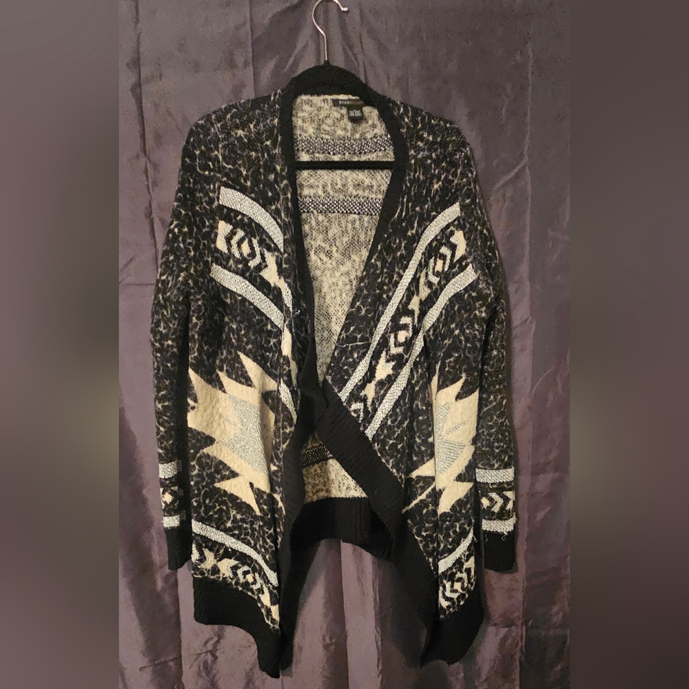 BCBG Southwest Black Cardigan Sweater